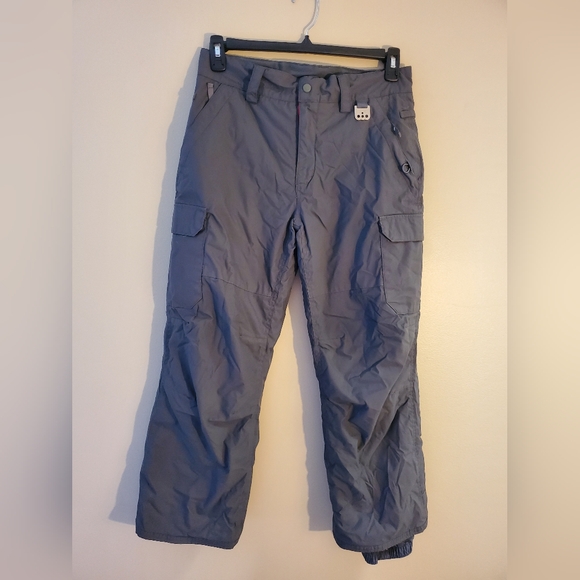 Boys 686 Infinity Cargo Insulated Grey Pants Ski Pants Snow Pants
